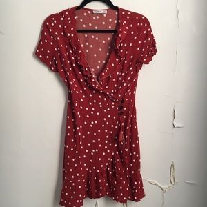 Bershka red polka dotted dress